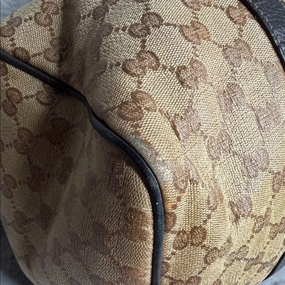 Gucci Tan and Dark Brown Monogram Tote - Picture 12 of 16